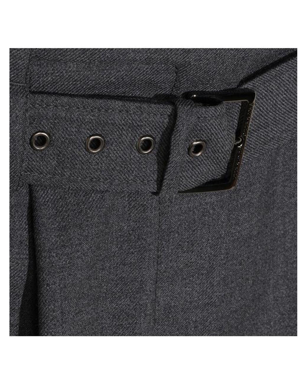 Brunello Cucinelli Gray Belted Skirt