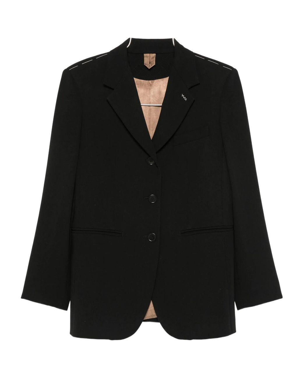 Max Mara Black Lapel Long-Sleeved Suit Jacket