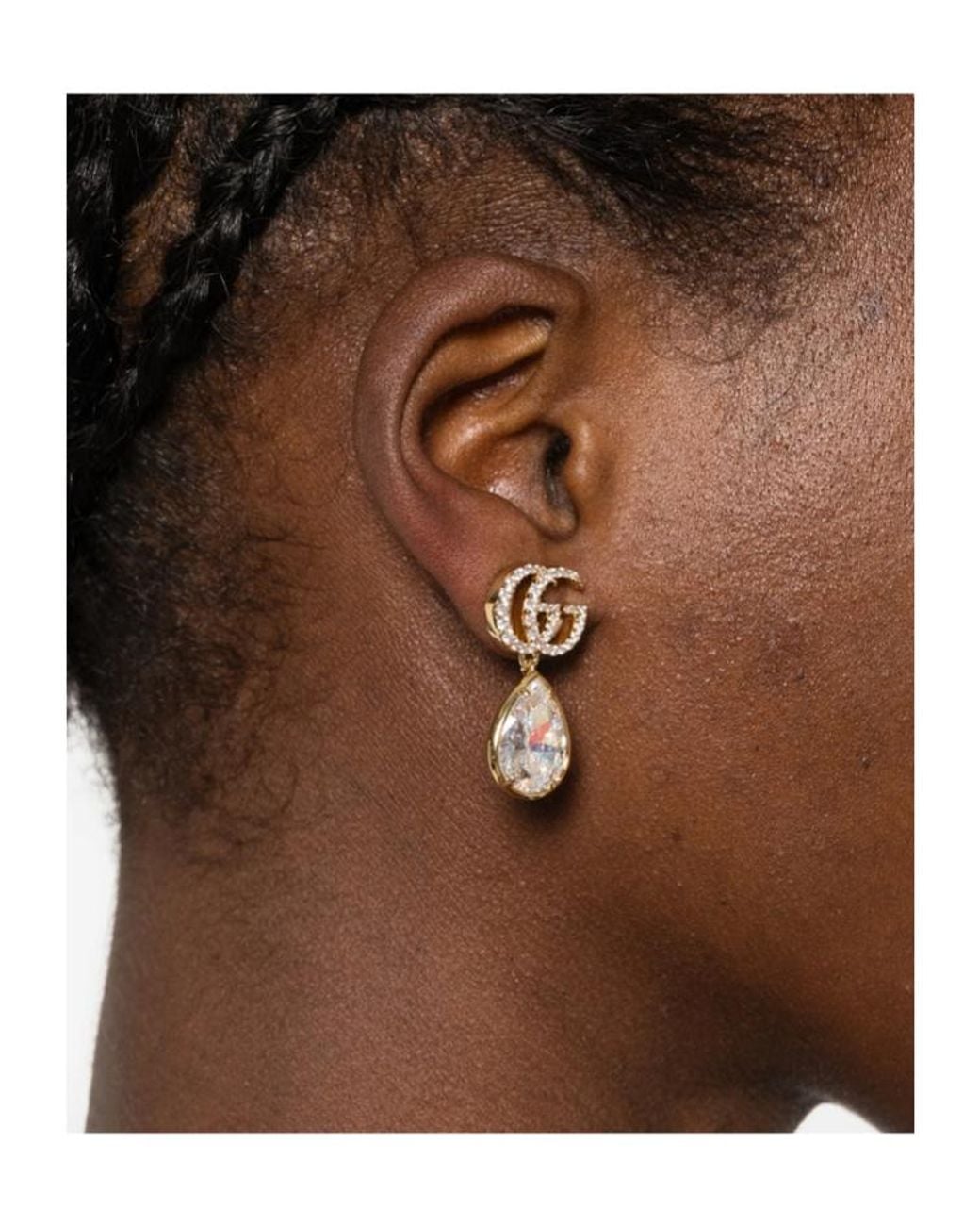 Gucci White Gg Earrings