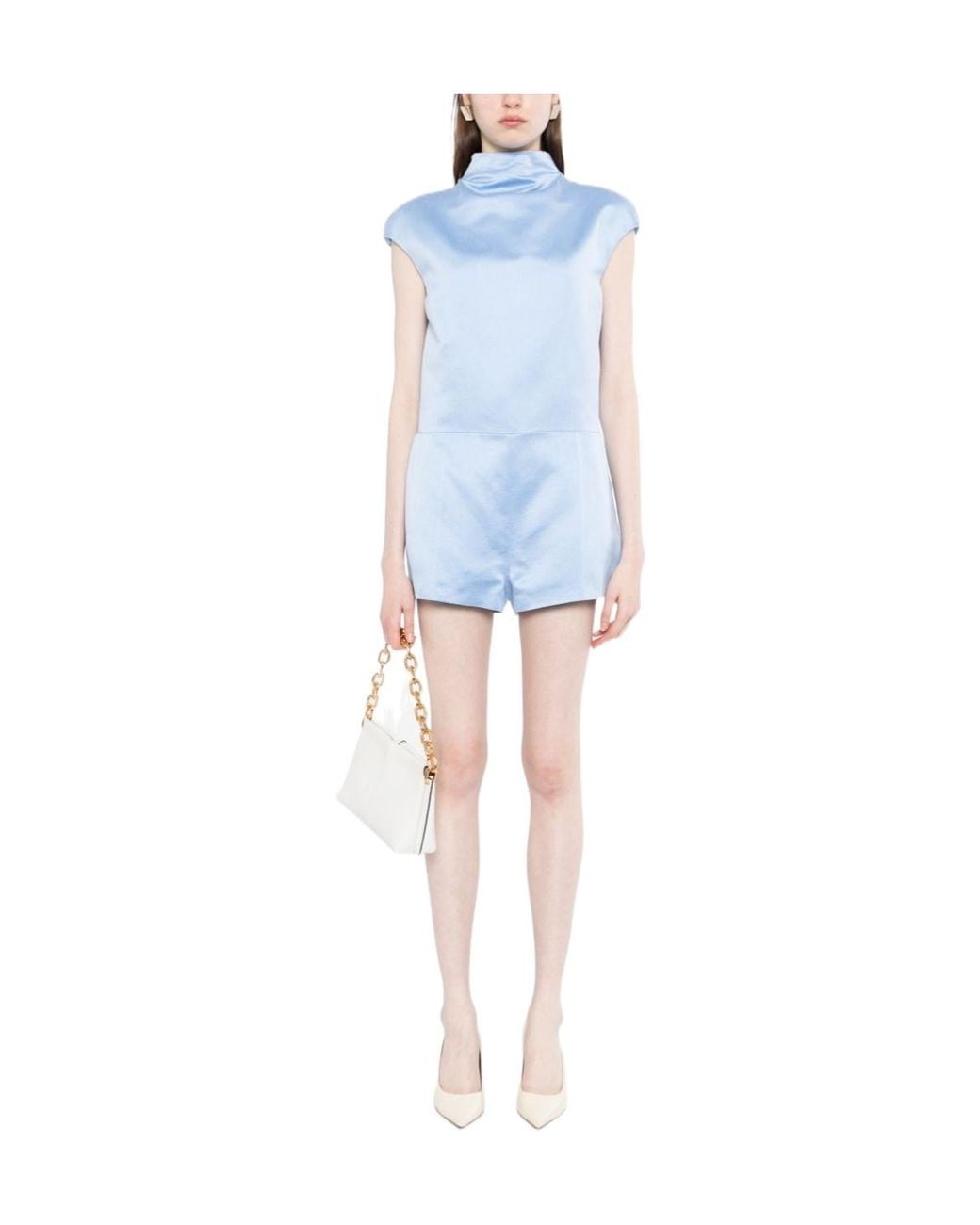 Tom Ford Blue High-Neck Jumpsuit