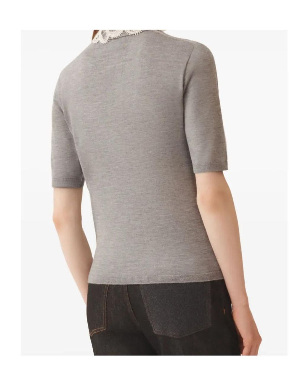 Fabiana Filippi Gray Short-Sleeved T-Shirt
