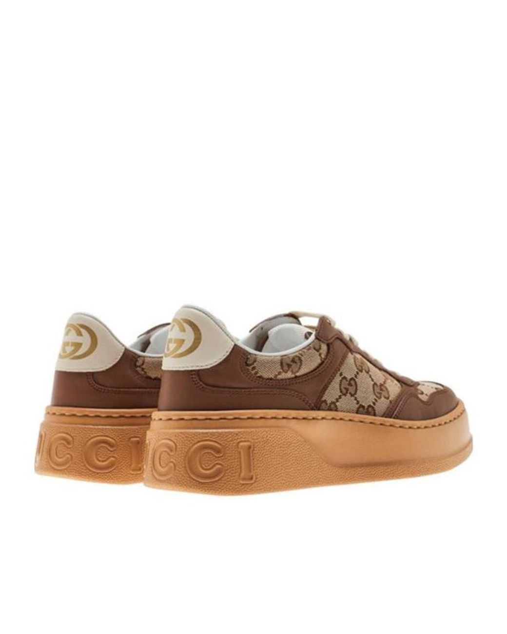 Gucci Brown Logo Low-Top Sneakers