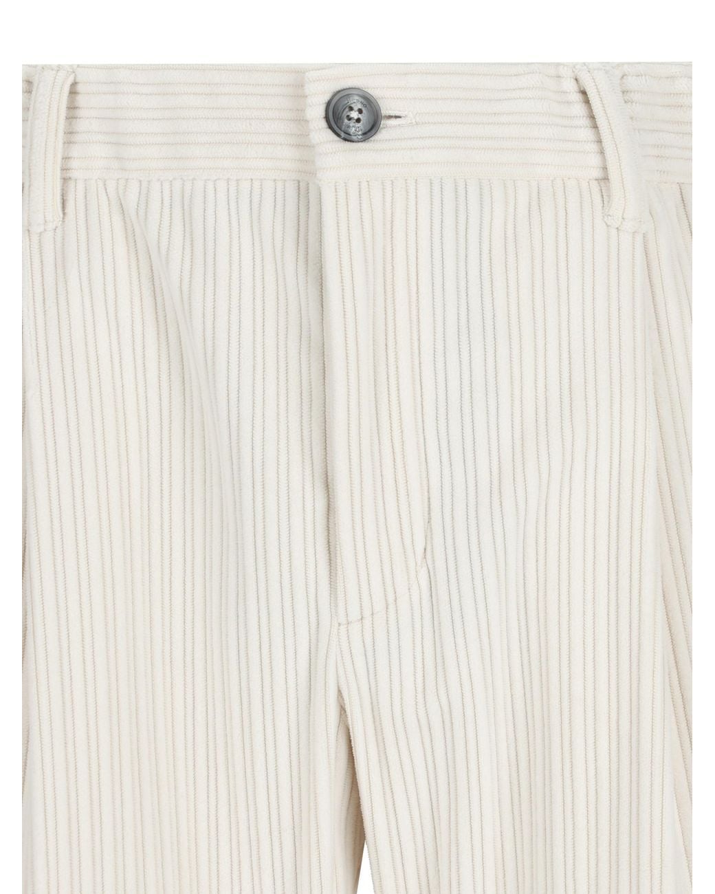 Herno White Corduroy Pleated Pants for men