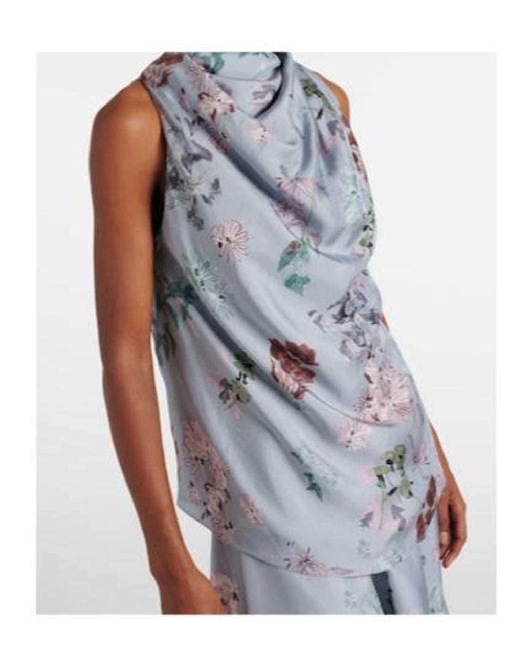 Altuzarra Gray Sleary Floral Draped Silk Top