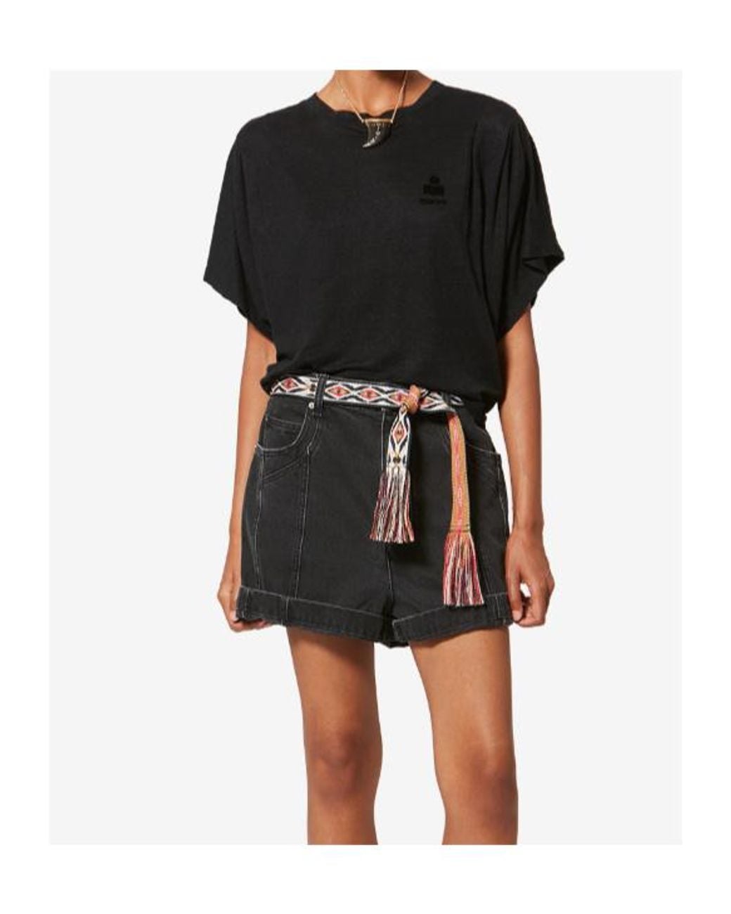 Isabel Marant Black Isabel Marant Étoile Kyanzae Cropped T-Shirt