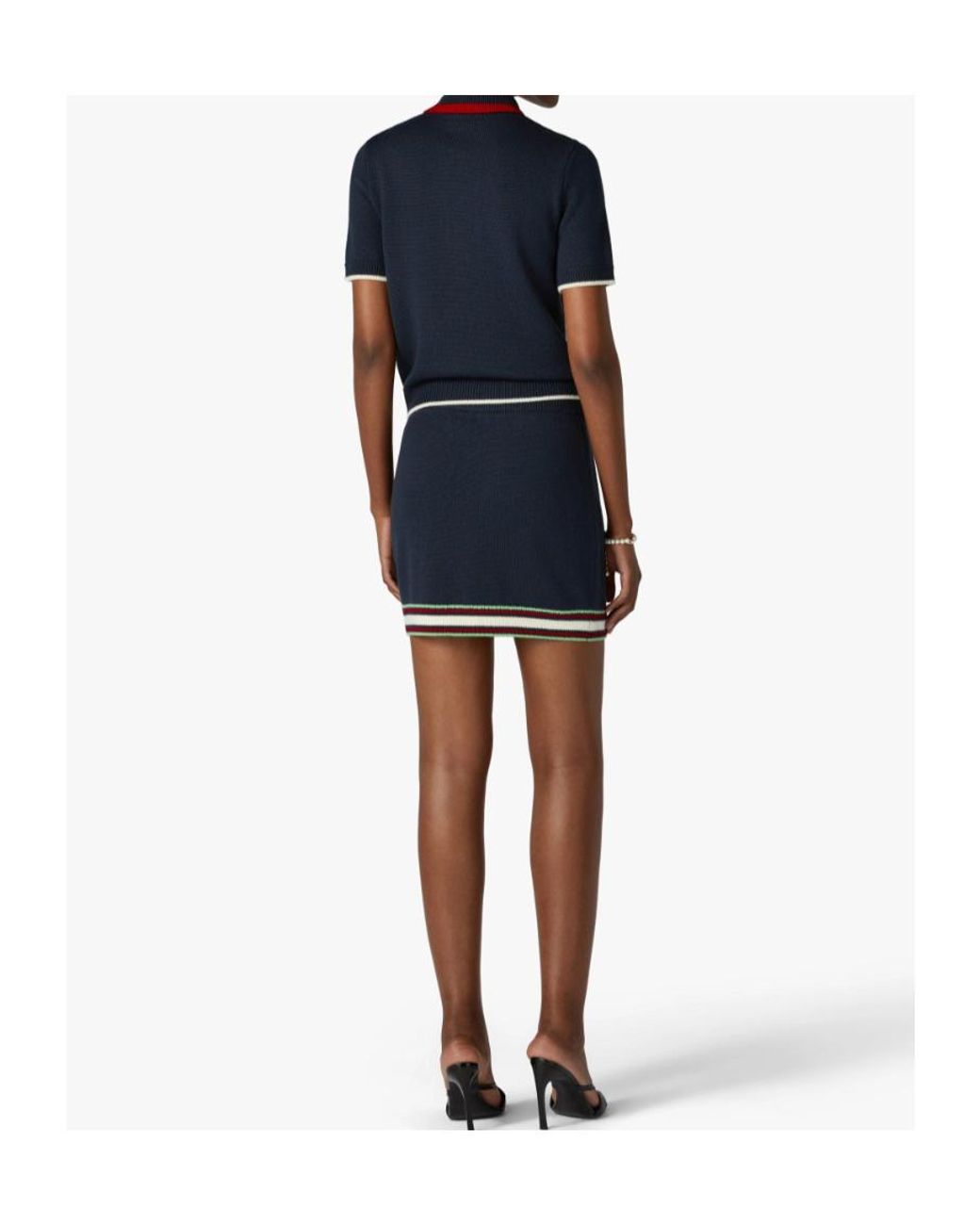 Casablanca Blue Embroidered-Logo Striped Shorts