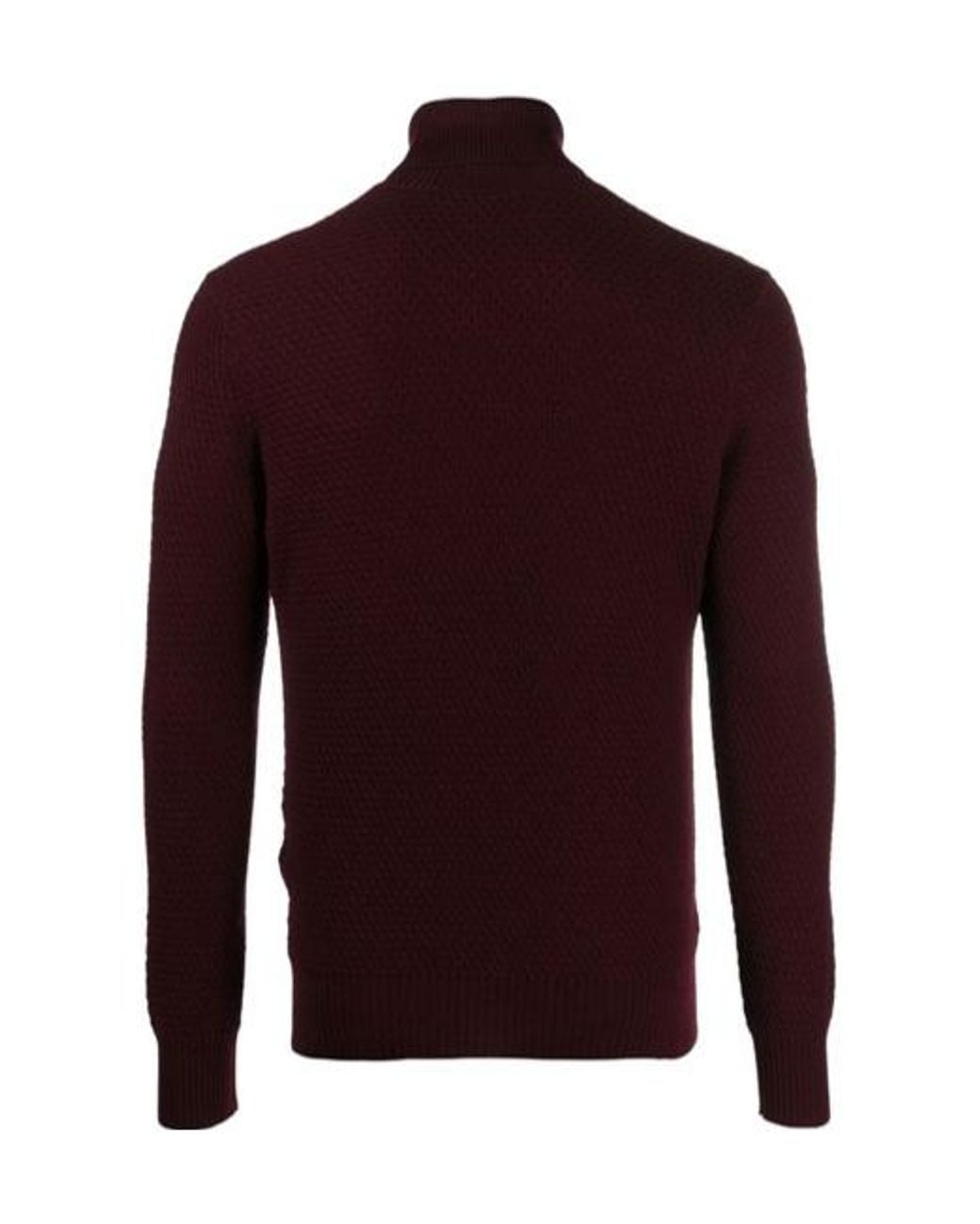 Tagliatore Red Long-Sleeved Roll Neck Jumper for men