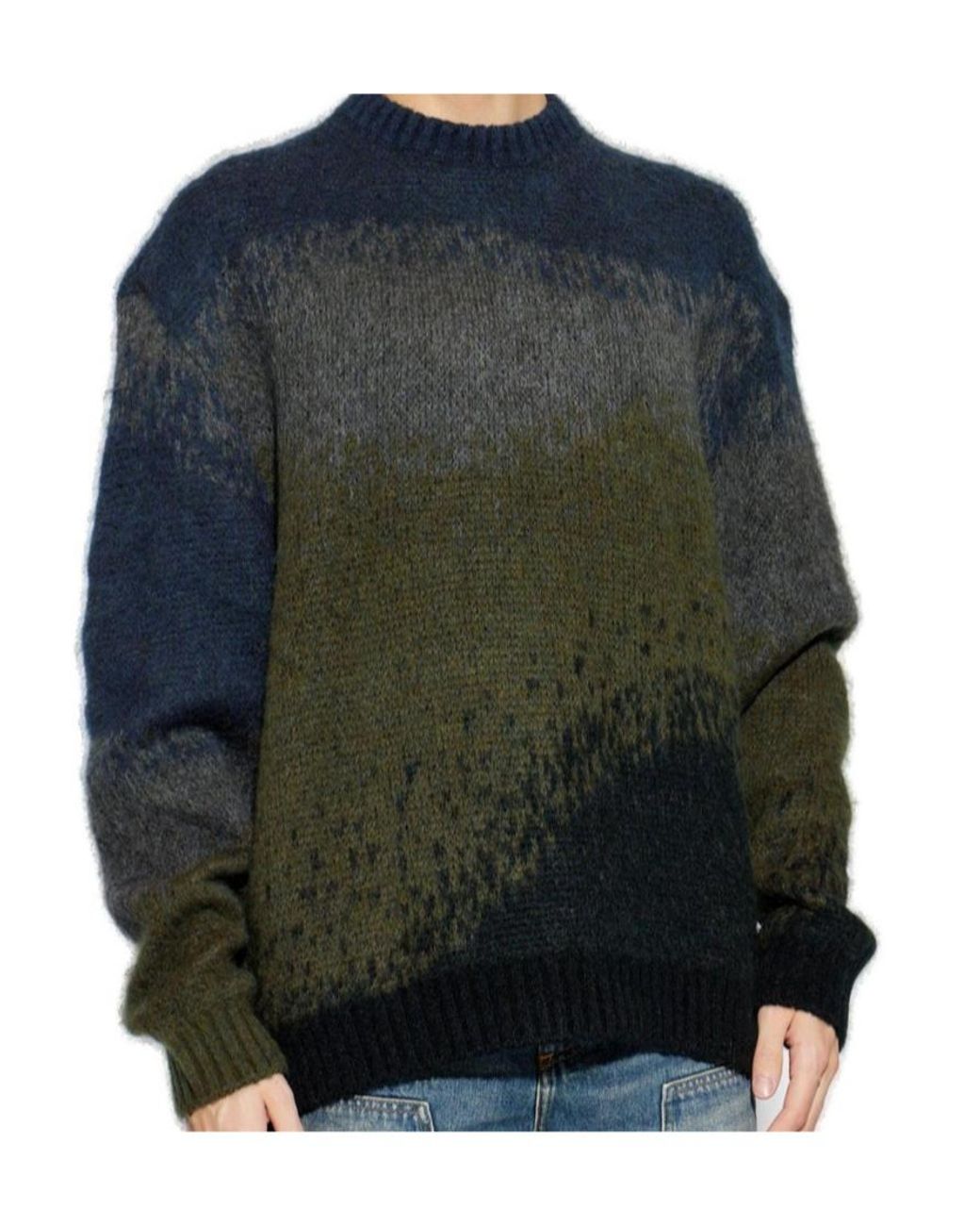 Carhartt Blue Tinley Colour-Block Crew-Neck Sweater for men