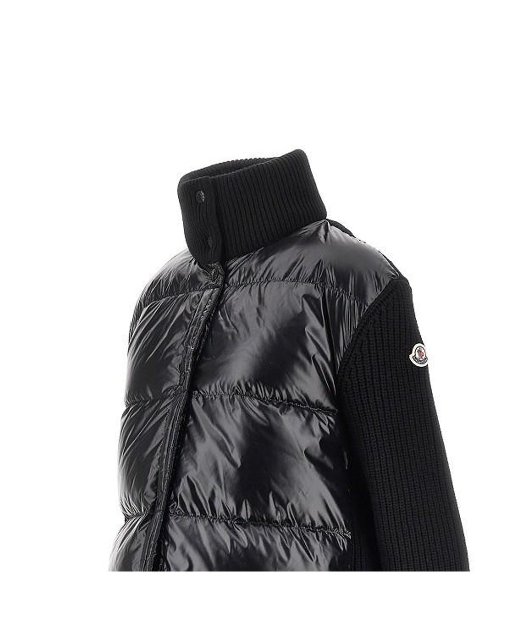 Moncler Black Logo Patch Zipped Cardigan
