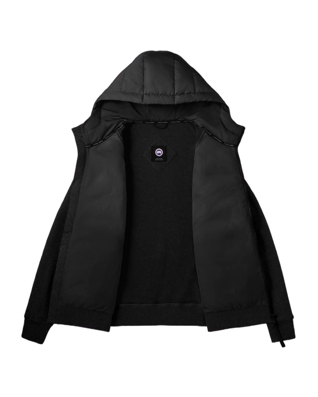 Canada Goose Black Hybridge Huron Full-Zipped Hooded Jacket for men