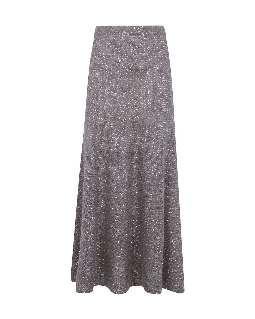 D.exterior Gray Sequin-Embellished Skirt