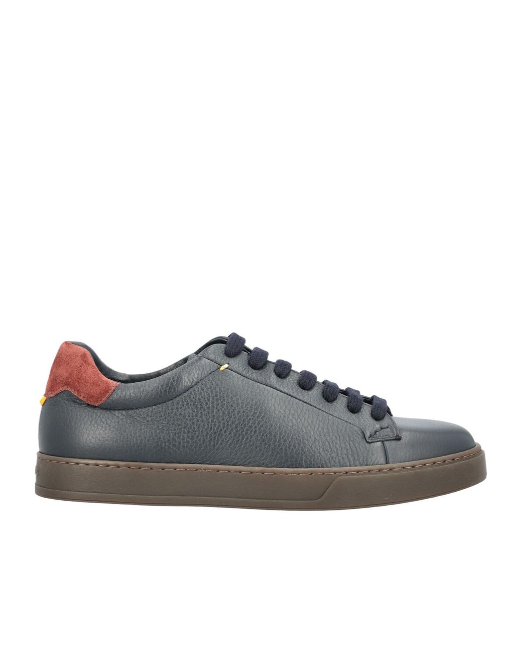 Doucal's Gray Textured Low-Top Sneakers for men