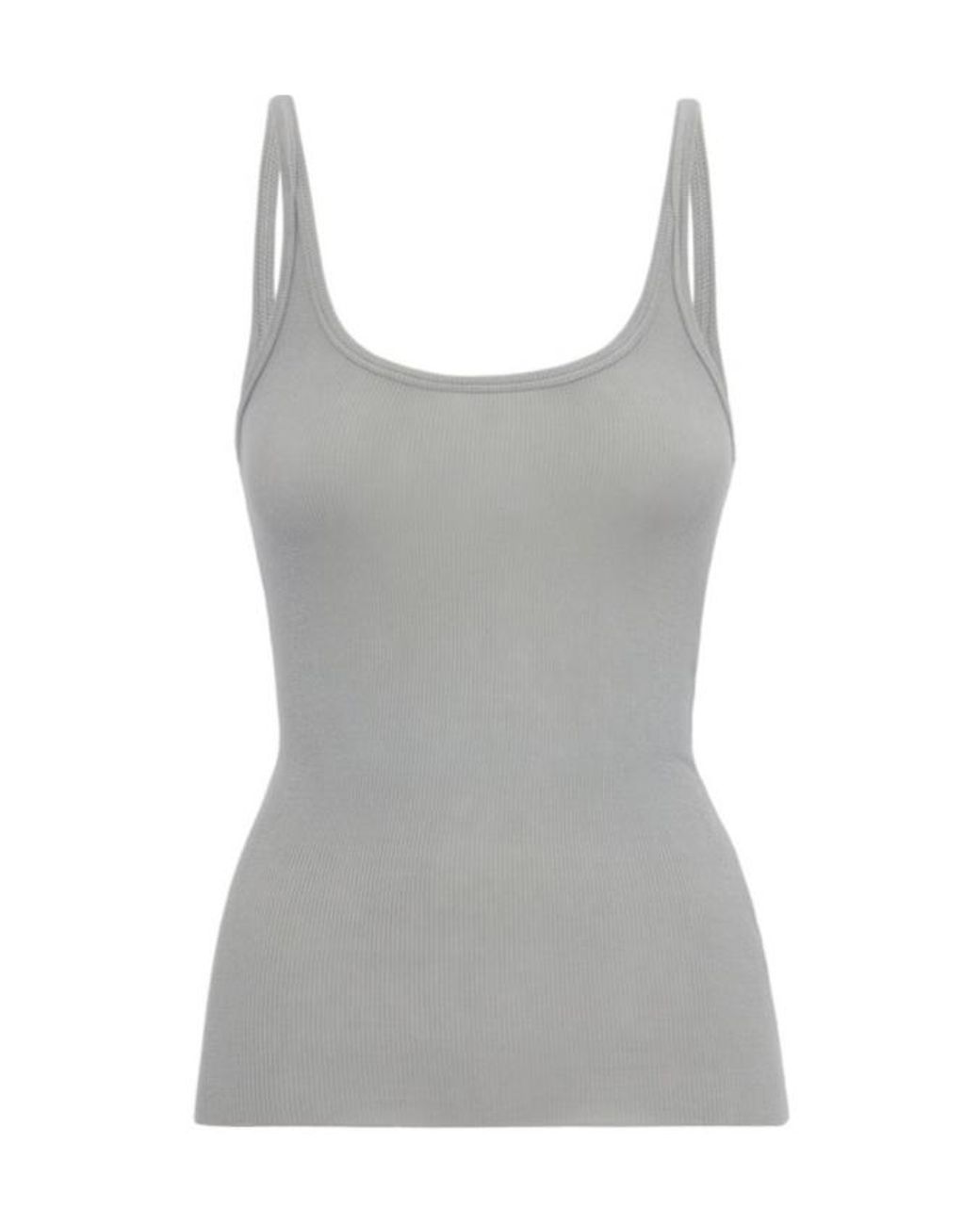 MSGM Gray Ribbed Stretch Viscose Tank Top