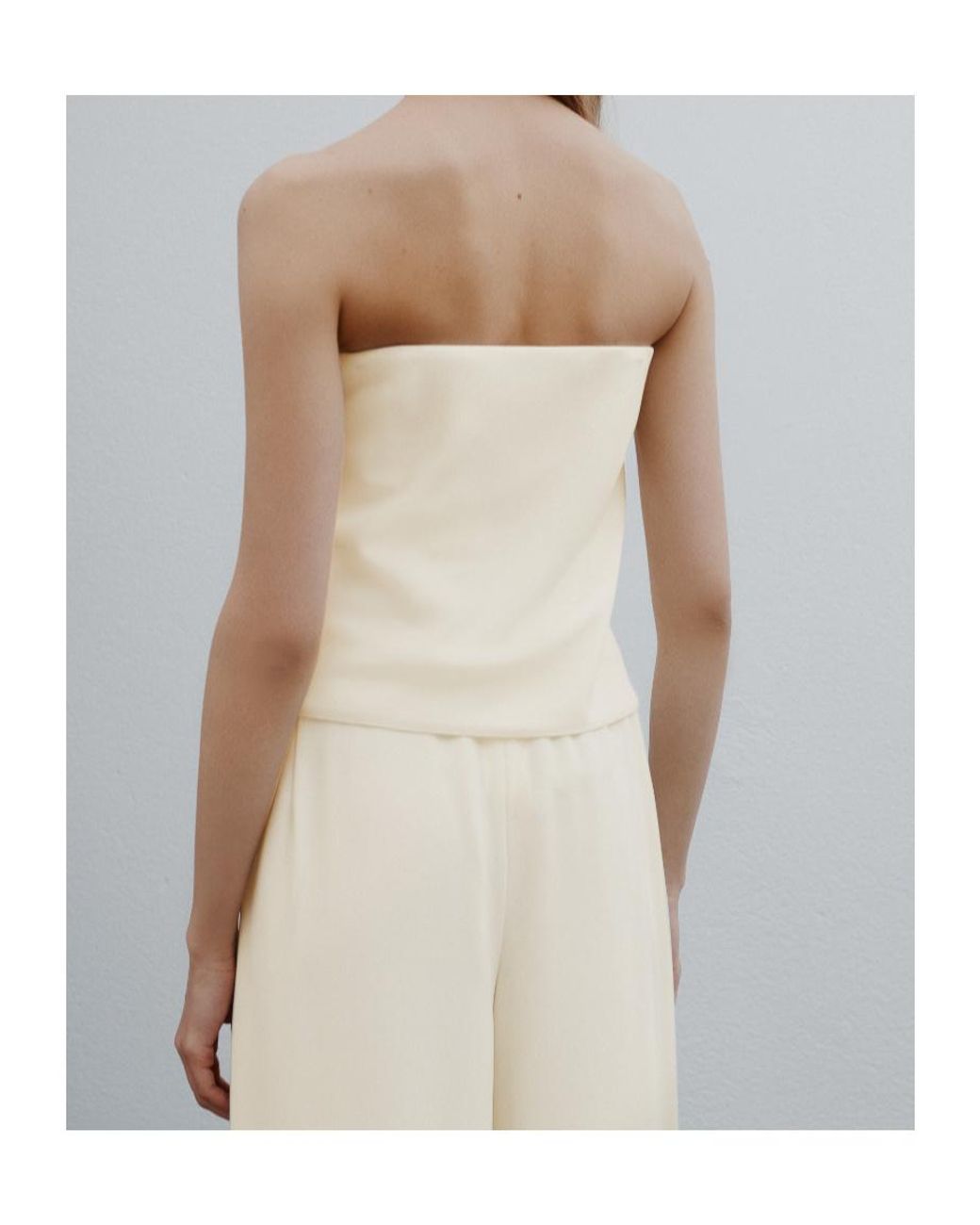 Marella Natural Envers Satin Bustier Top