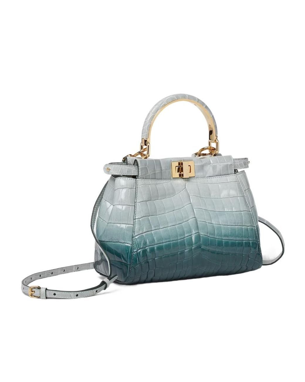 Fendi Blue Gradient Crocodile Bag