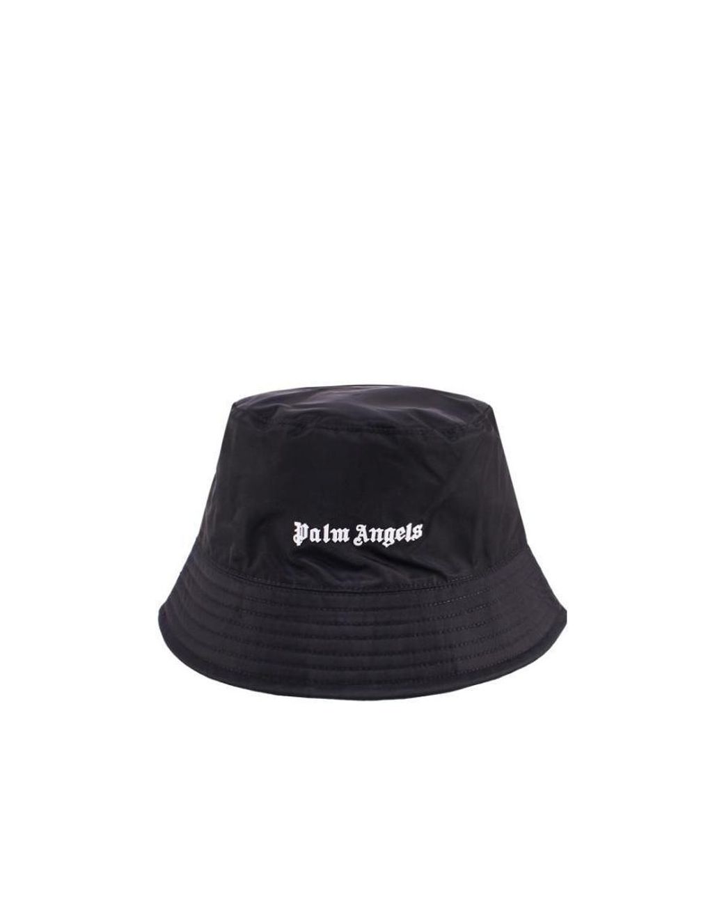 Palm Angels Blue Logo-Detailed Bucket Hat