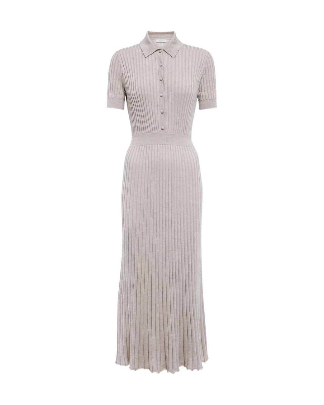 Gabriela Hearst Gray Amor Silk And Cashmere Midi Dress
