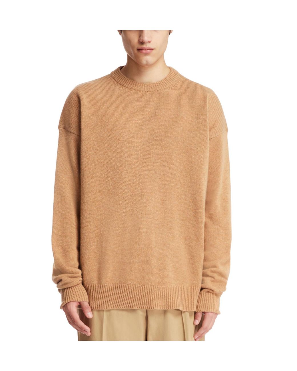 Jil Sander Brown Long-Sleeved Crewneck Jumper for men