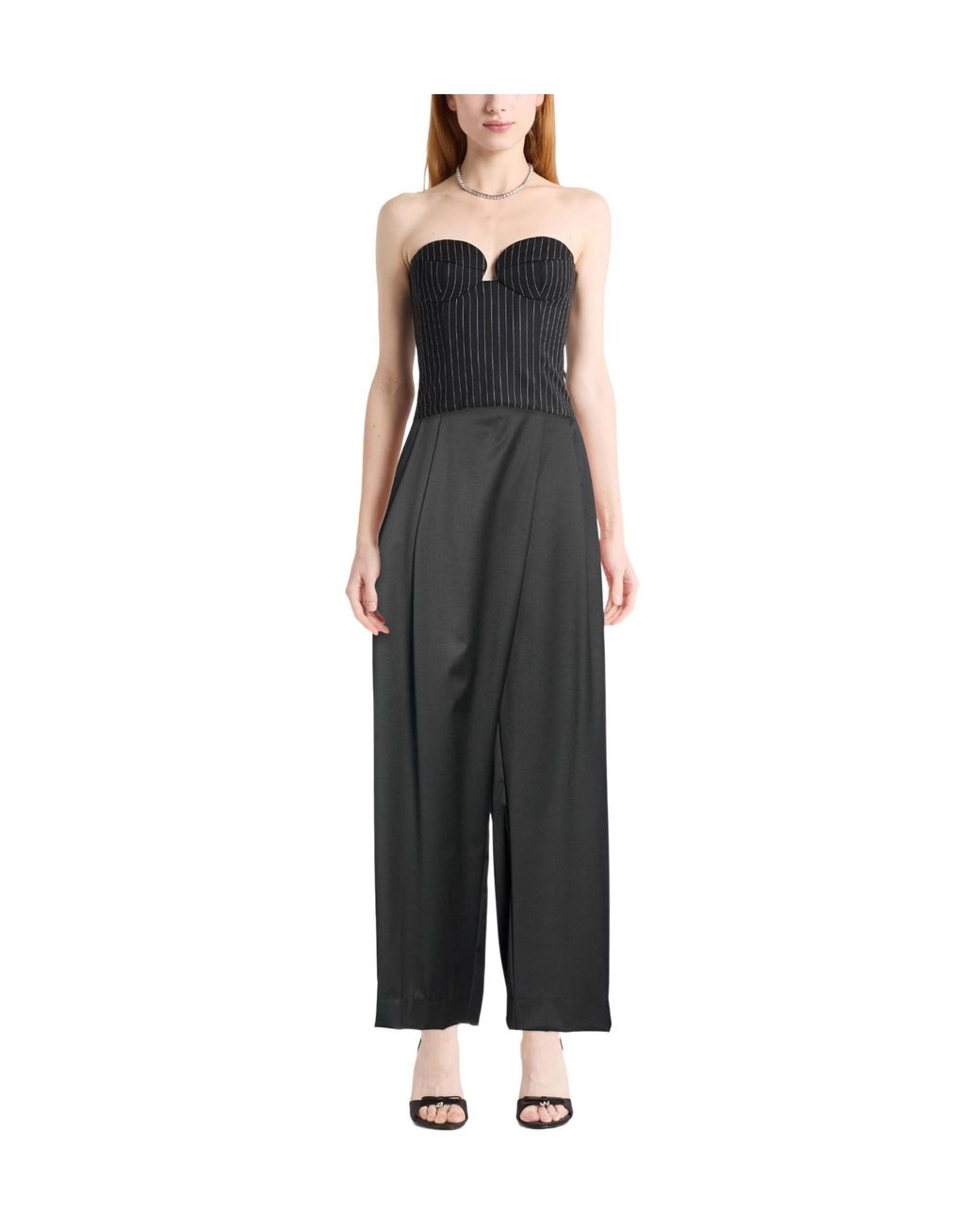 Ganni Gray Wide-Leg Trousers