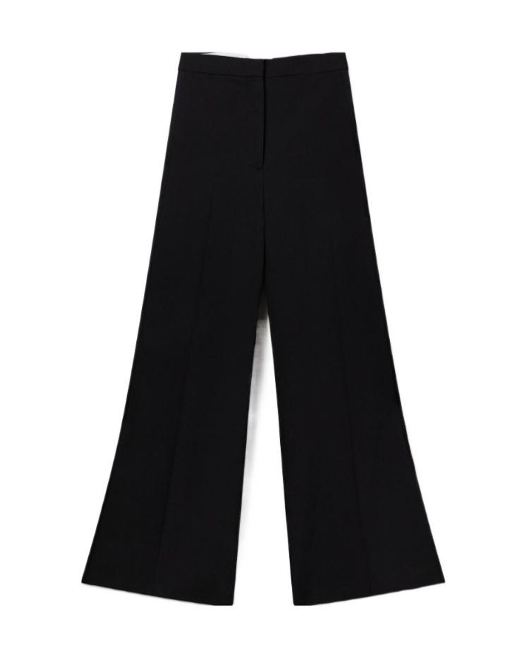 Stella McCartney Black Wide-Leg Wool Trousers