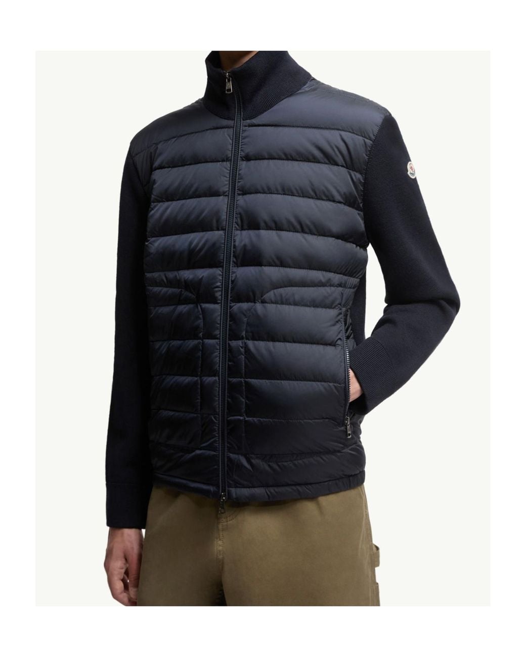 Moncler Blue Padded Zip-Up Cardigan for men