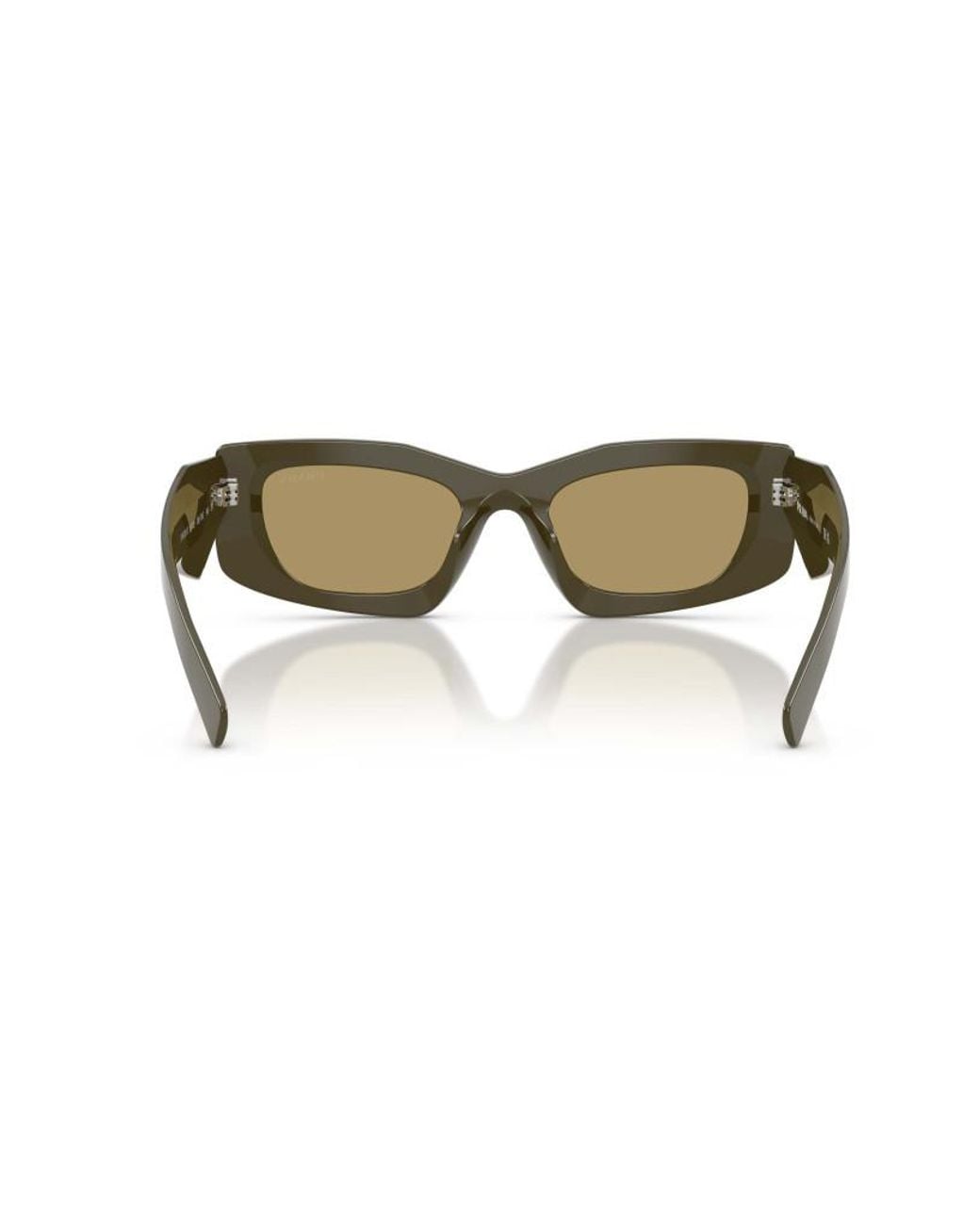 Prada Green Eyewear Triangular Logo Butterfly Frame Sunglasses