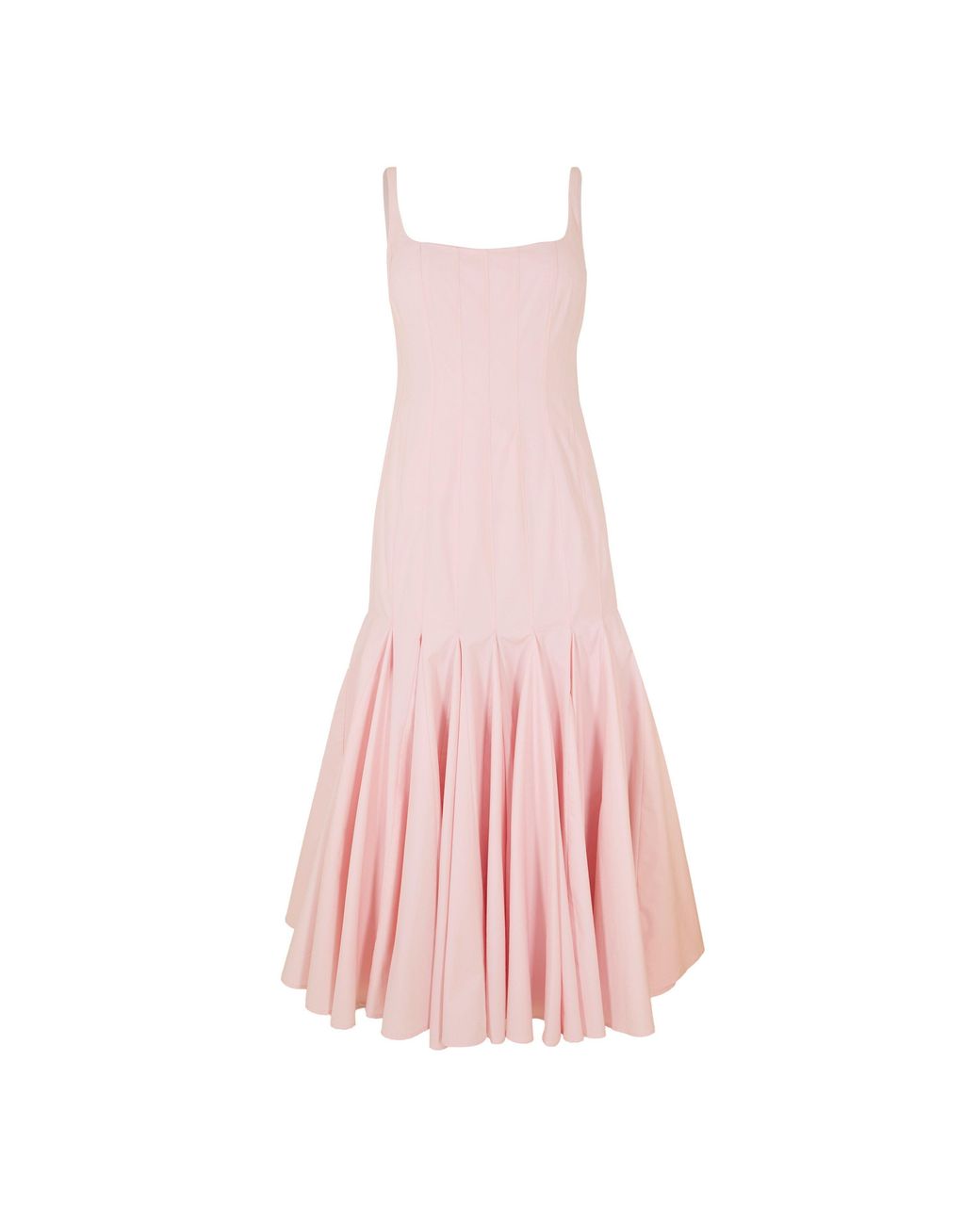 Jacquemus Pink Boned Waist Strap Flared Midi Dress