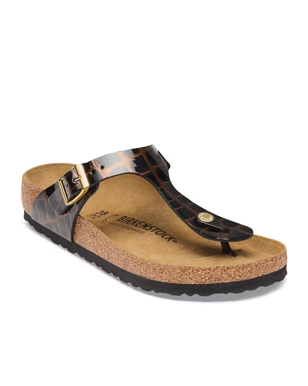 Birkenstock Brown Buckled Thong Flat Sandals