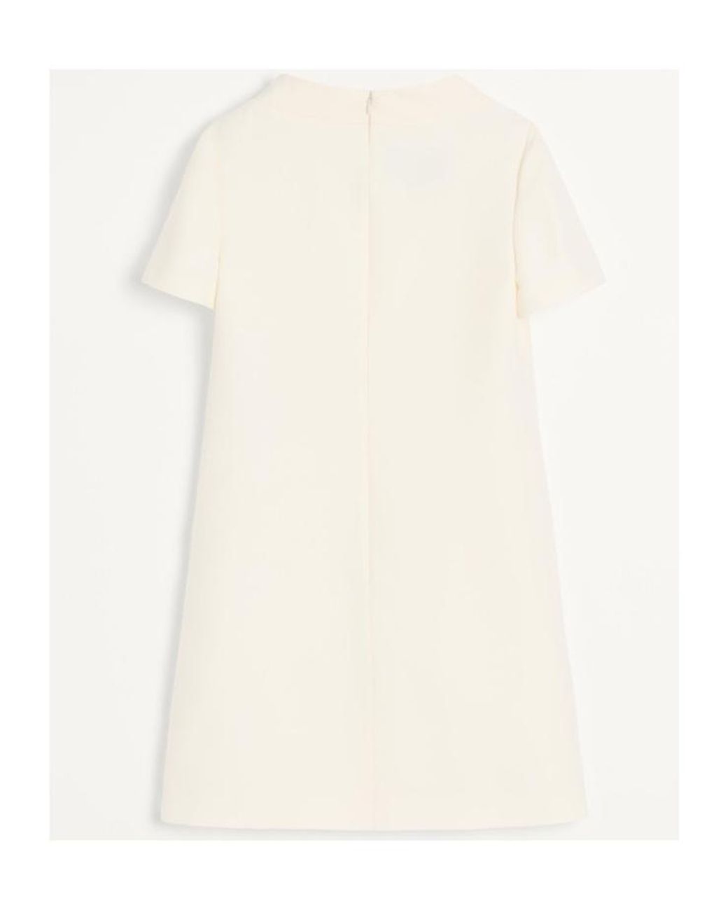 Valentino White Heart Embellished Short-Sleeved Dress