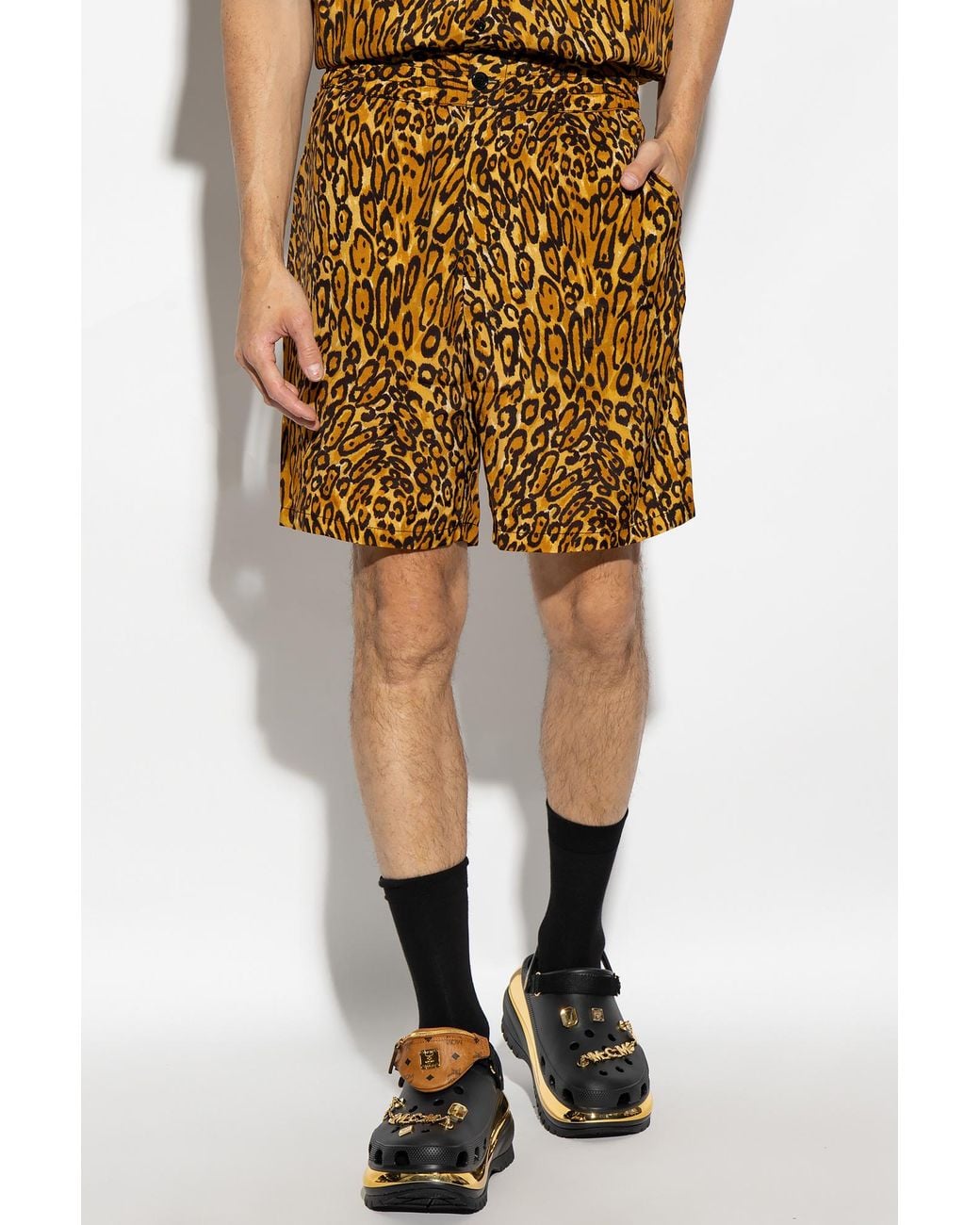 Moschino Yellow Pattern Shorts for men
