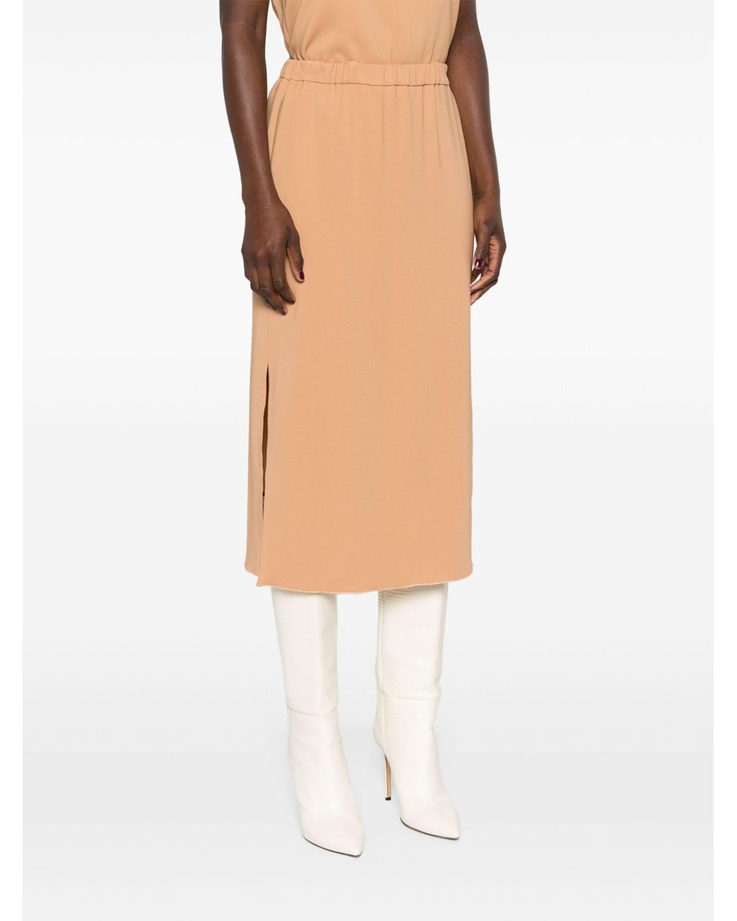 Forte_forte Natural Crepe Midi Skirt