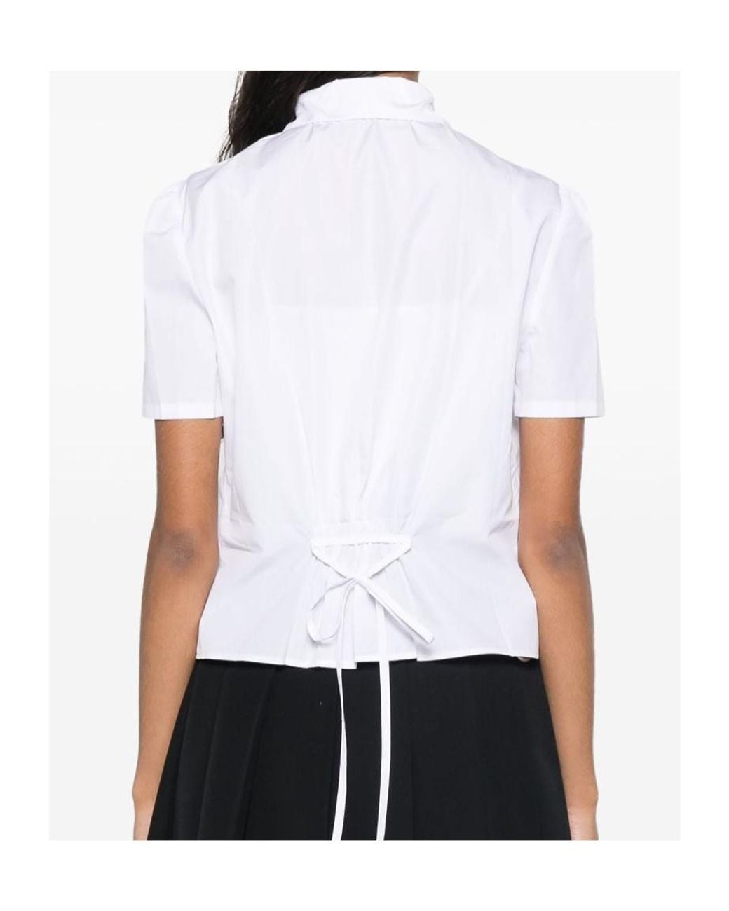 Prada White Short-Sleeved Poplin Shirt