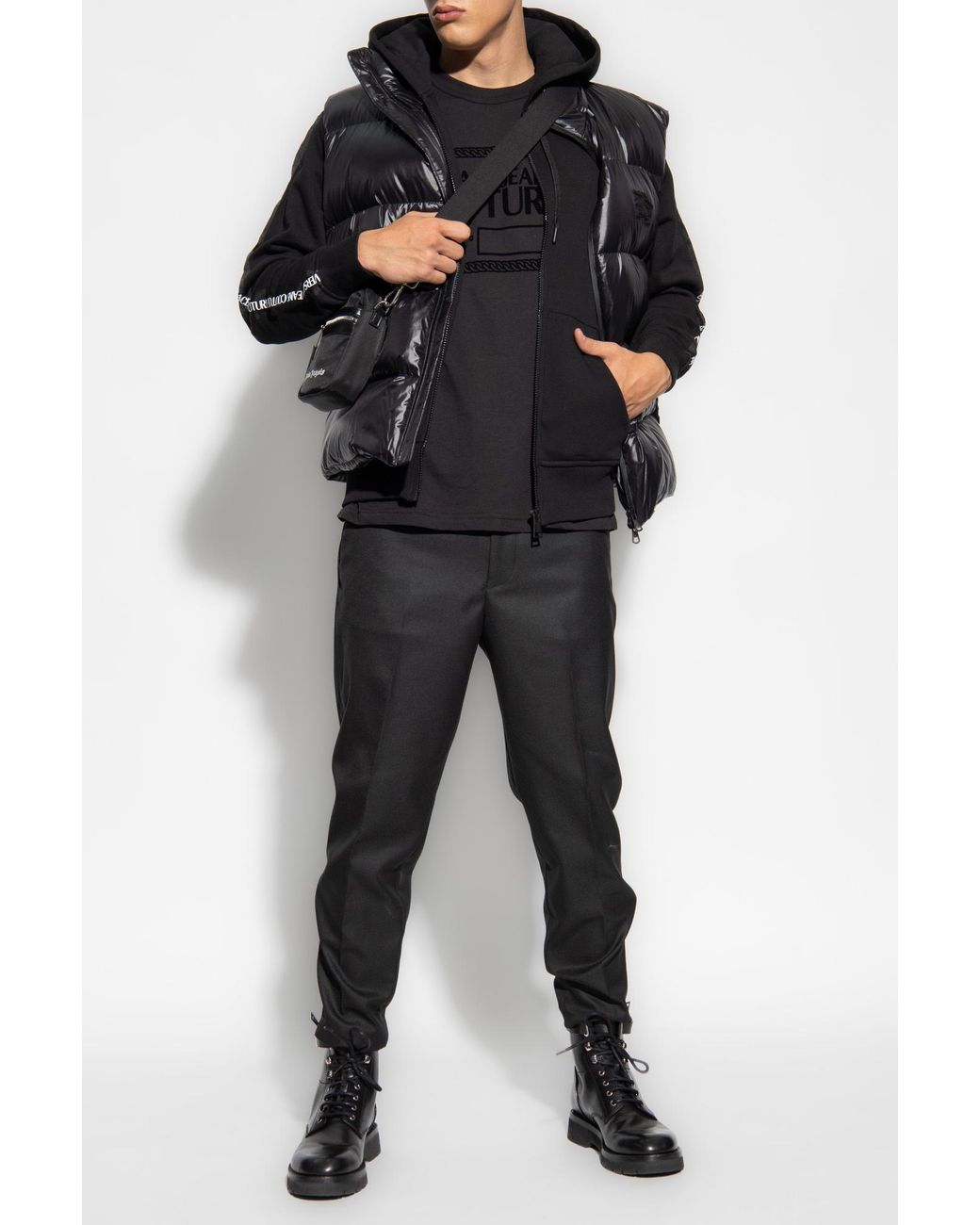 Versace Jeans Blue Couture Zipped Drawstring Hoodie for men