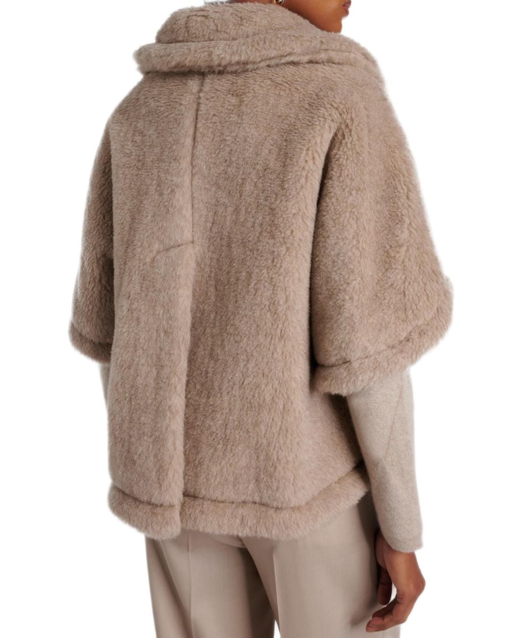 Max Mara Gray Corvino4 Button-Up Short-Sleeved Coat