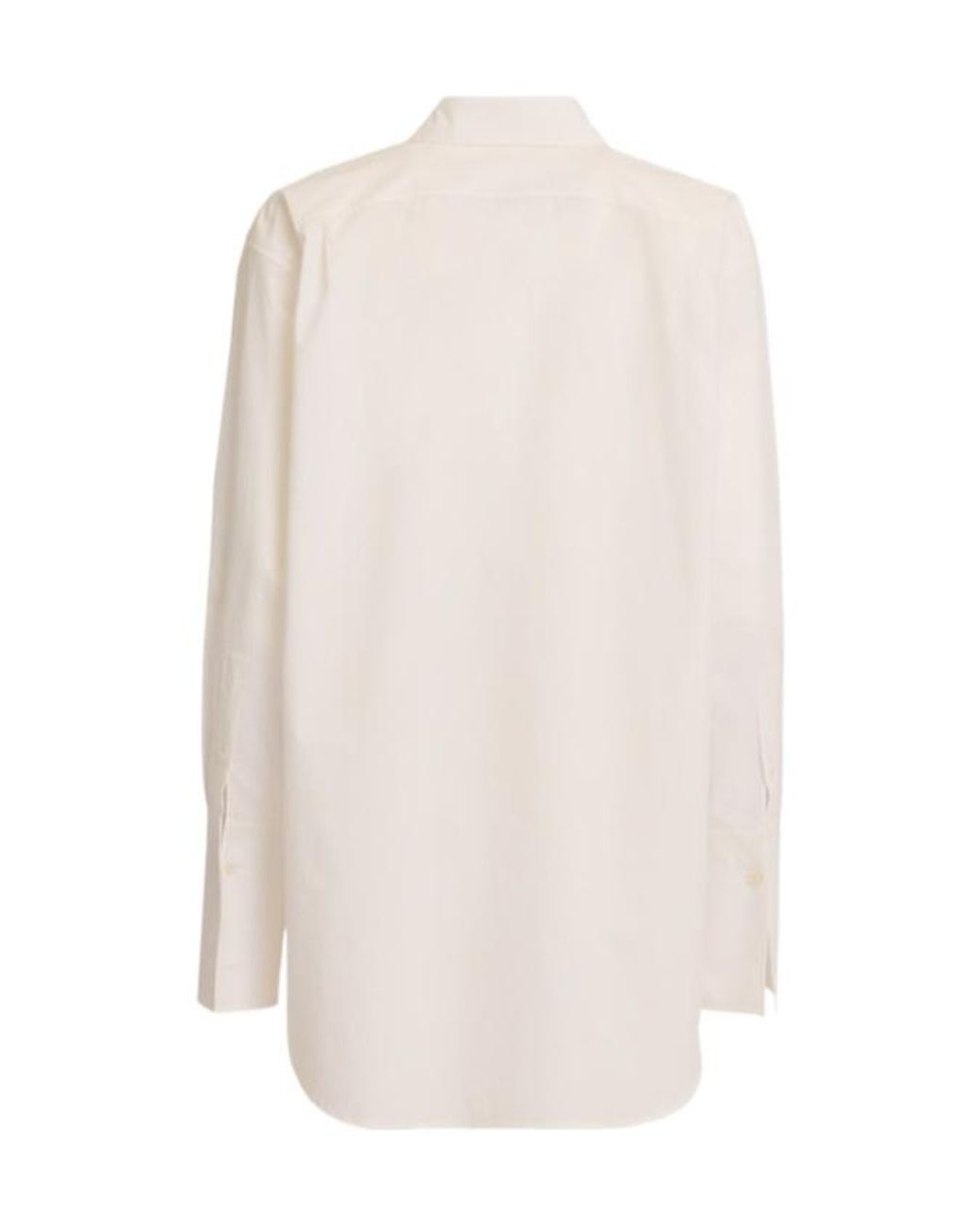 The Row White Ment Cotton Long Shirt