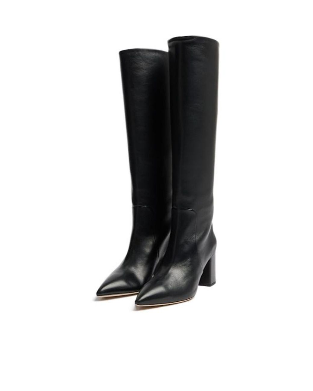Paris Texas Black Knee-High Boots With Square Heel