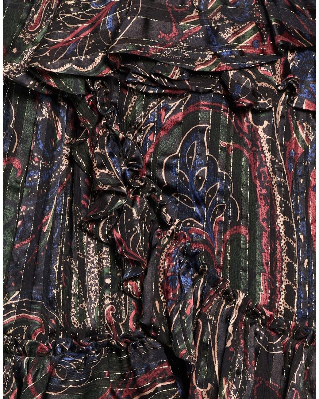 Saint Laurent Black Printed Wrap Dress