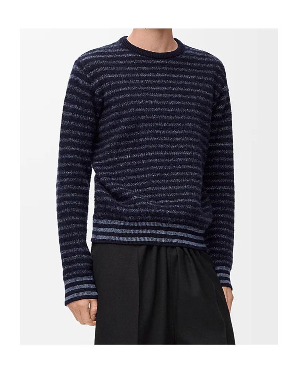Loewe Blue Blurred Effect Striped Jumper for men