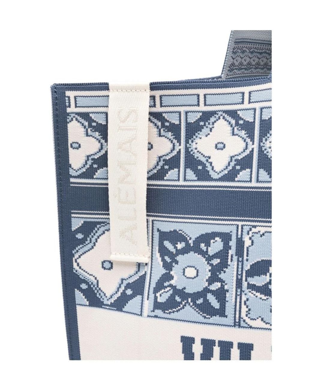 ALÉMAIS Blue Villa Romantica Patterned Tote Bag