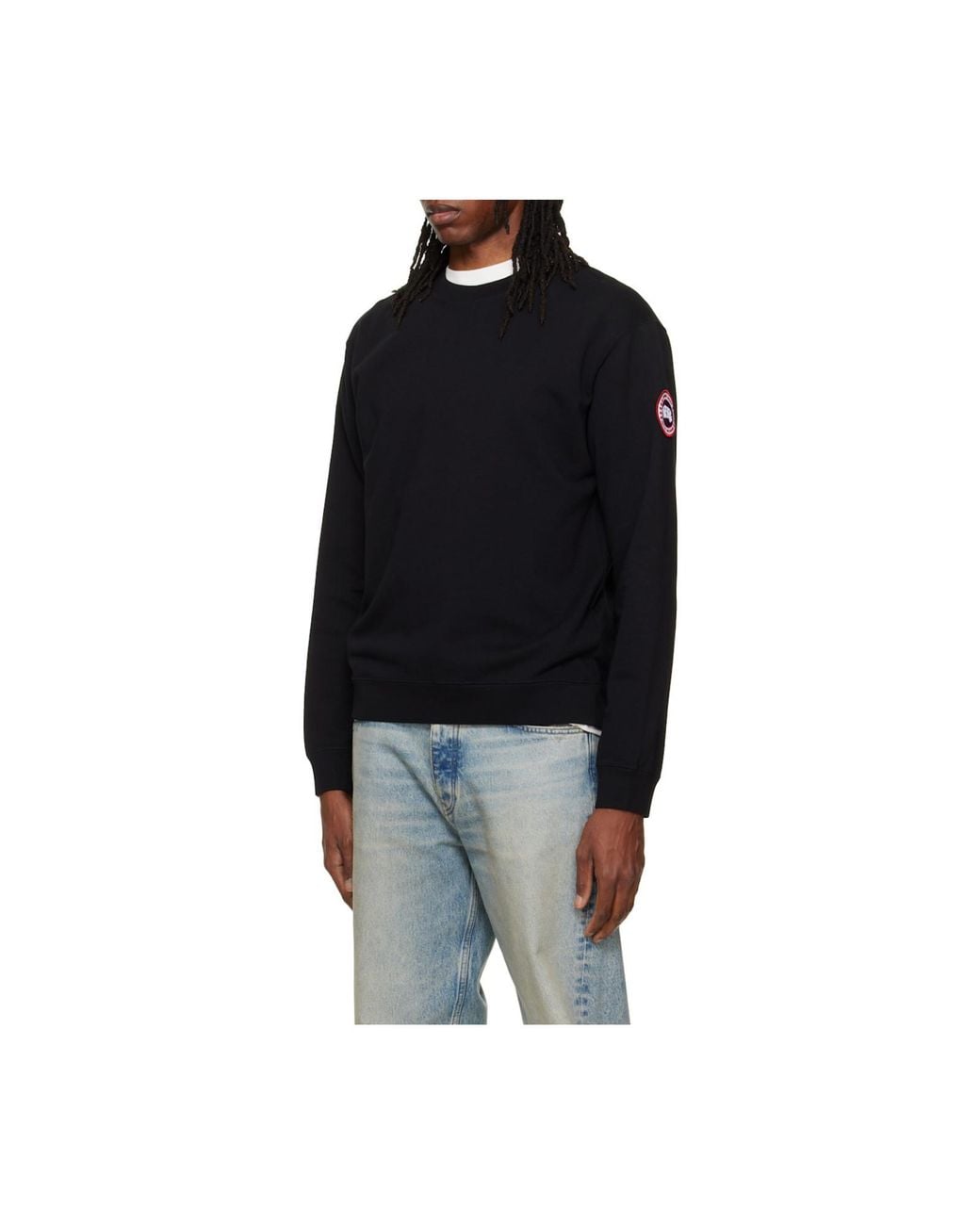 Canada Goose Black Loon Logo-Patch Sweatshirt for men