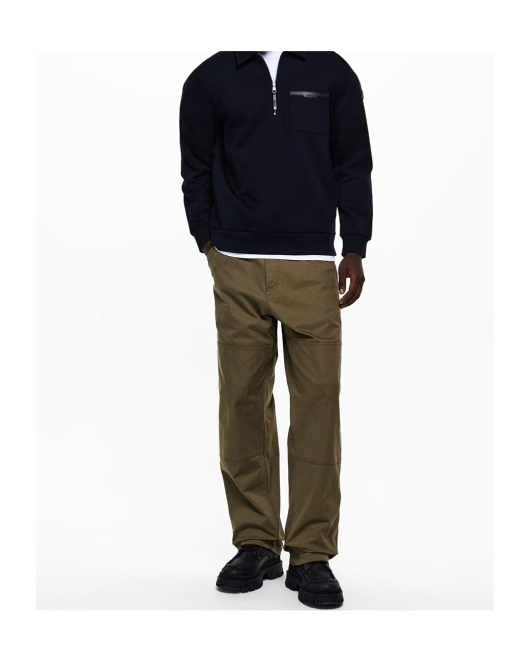 Moncler Blue Logo Zip-Up Sweatshirt for men