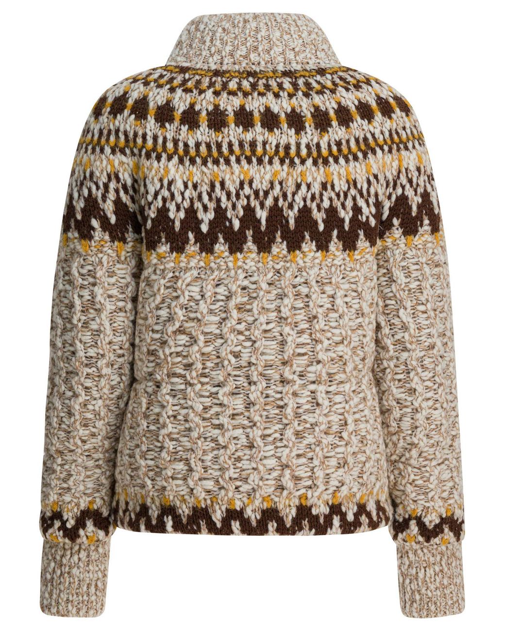Moncler Natural Grenoble Geometric Knit Jacket