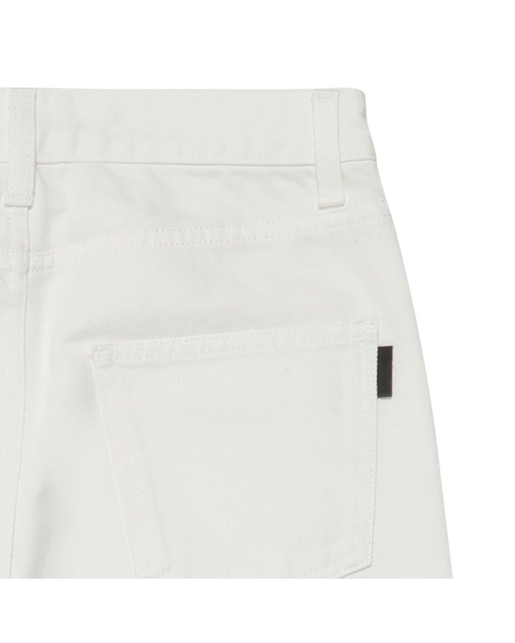 Saint Laurent White Raw-Edge Straight Leg Jeans