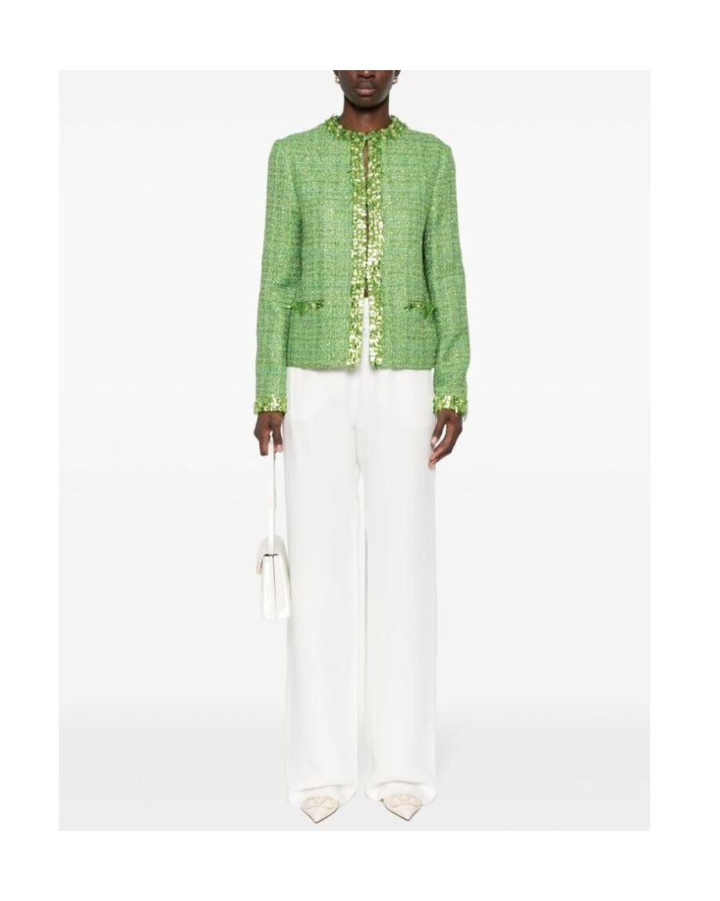 Valentino White High Waist Wide Leg Trousers