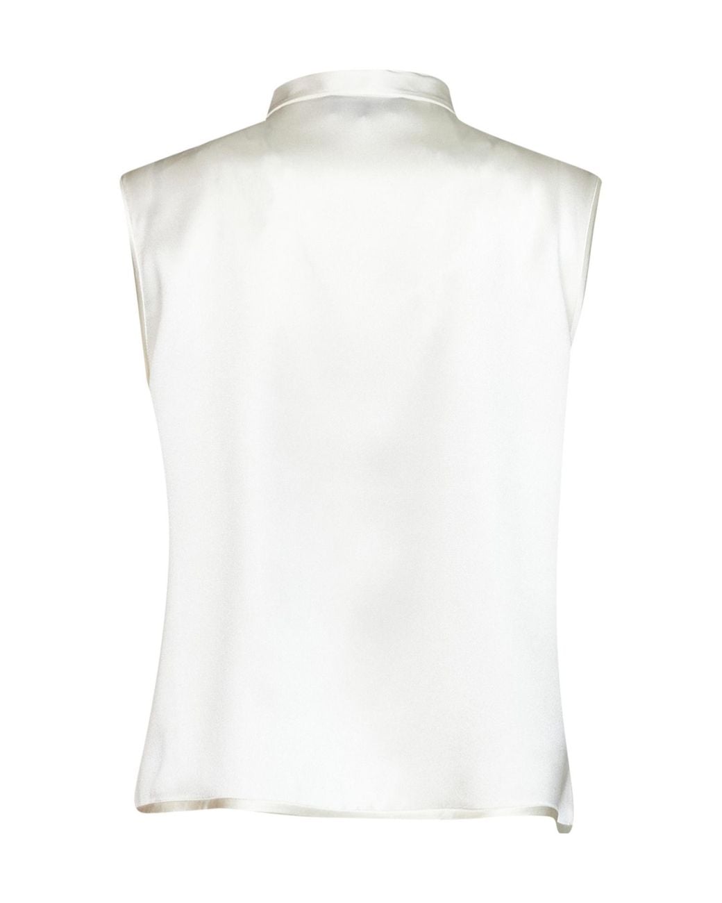 Giorgio Armani White Bow-Detail Sleeveless Shirt