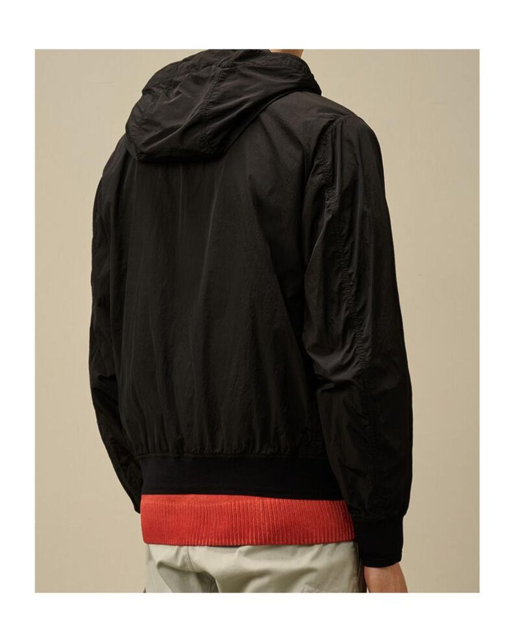 C P Company Black Hooded Utility Jacket for men