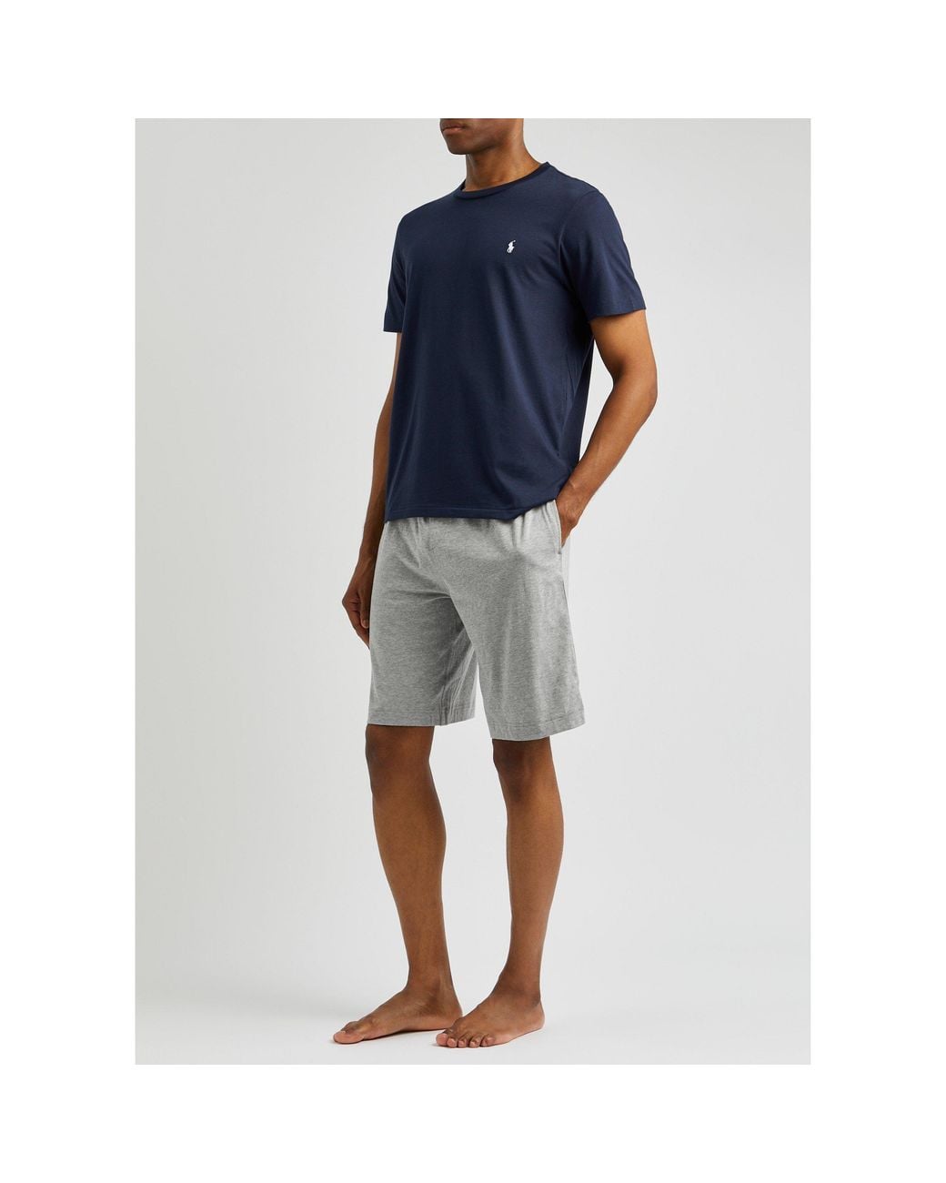 Polo Ralph Lauren Gray Drawstring-Knit Shorts for men