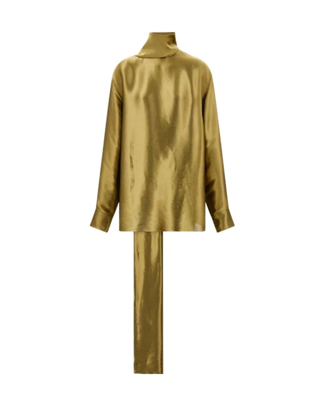 Ferragamo Yellow Liquid Lamé Blouse