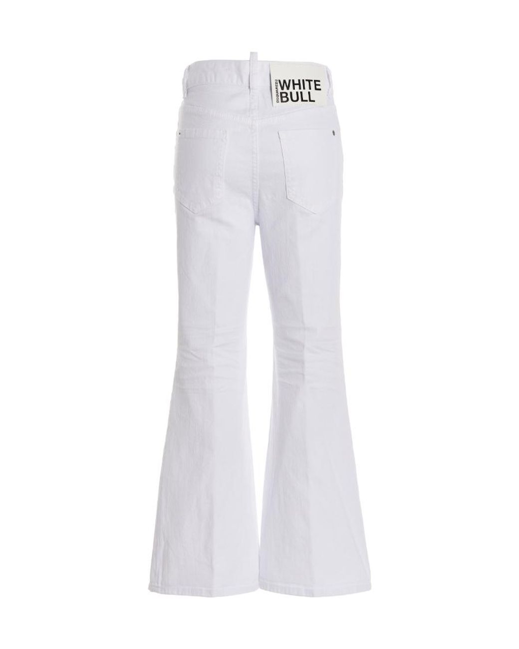 DSquared² White 'Super Flared Cropped' Jeans