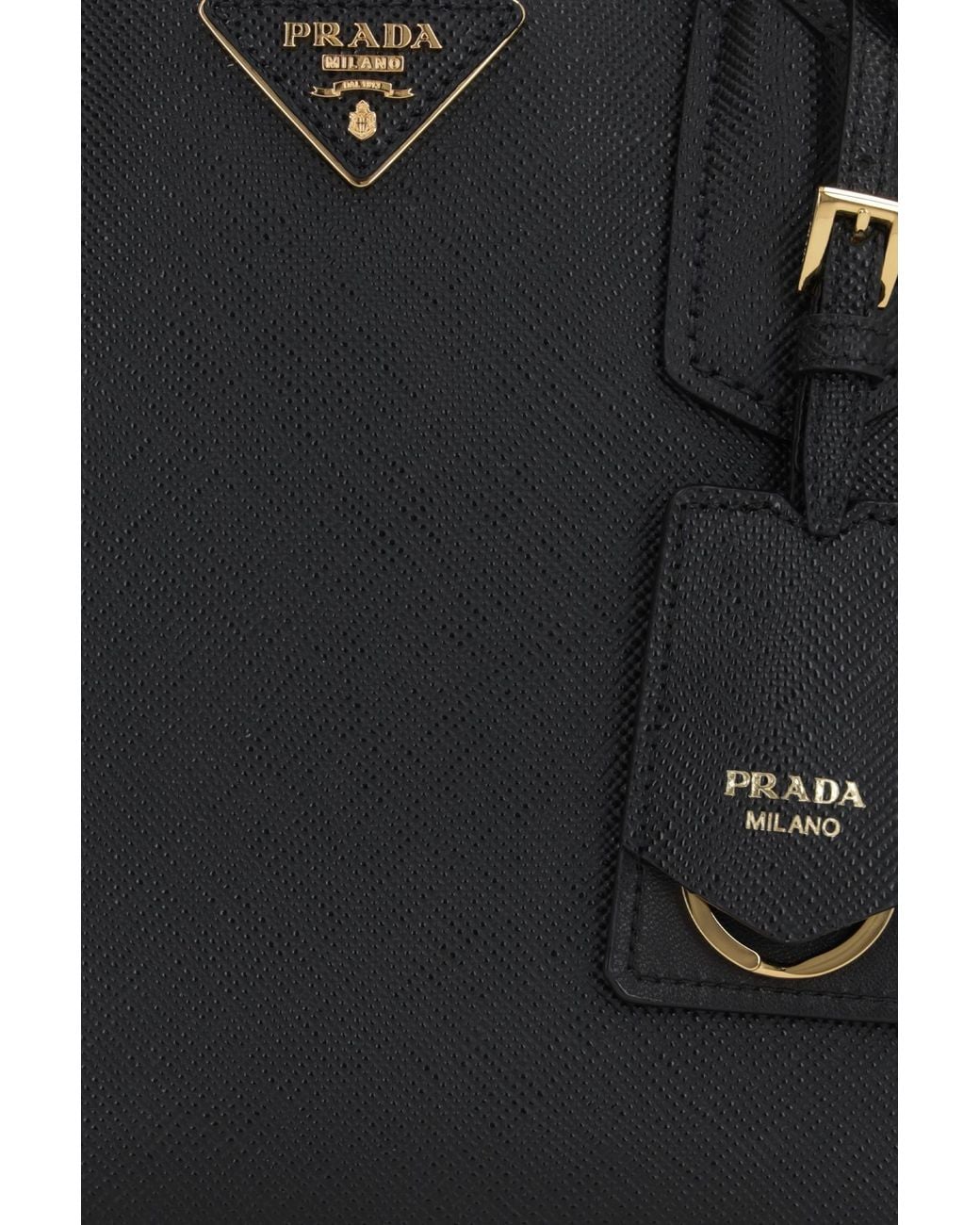 Prada Black Medium Double Saffiano Leather Bag